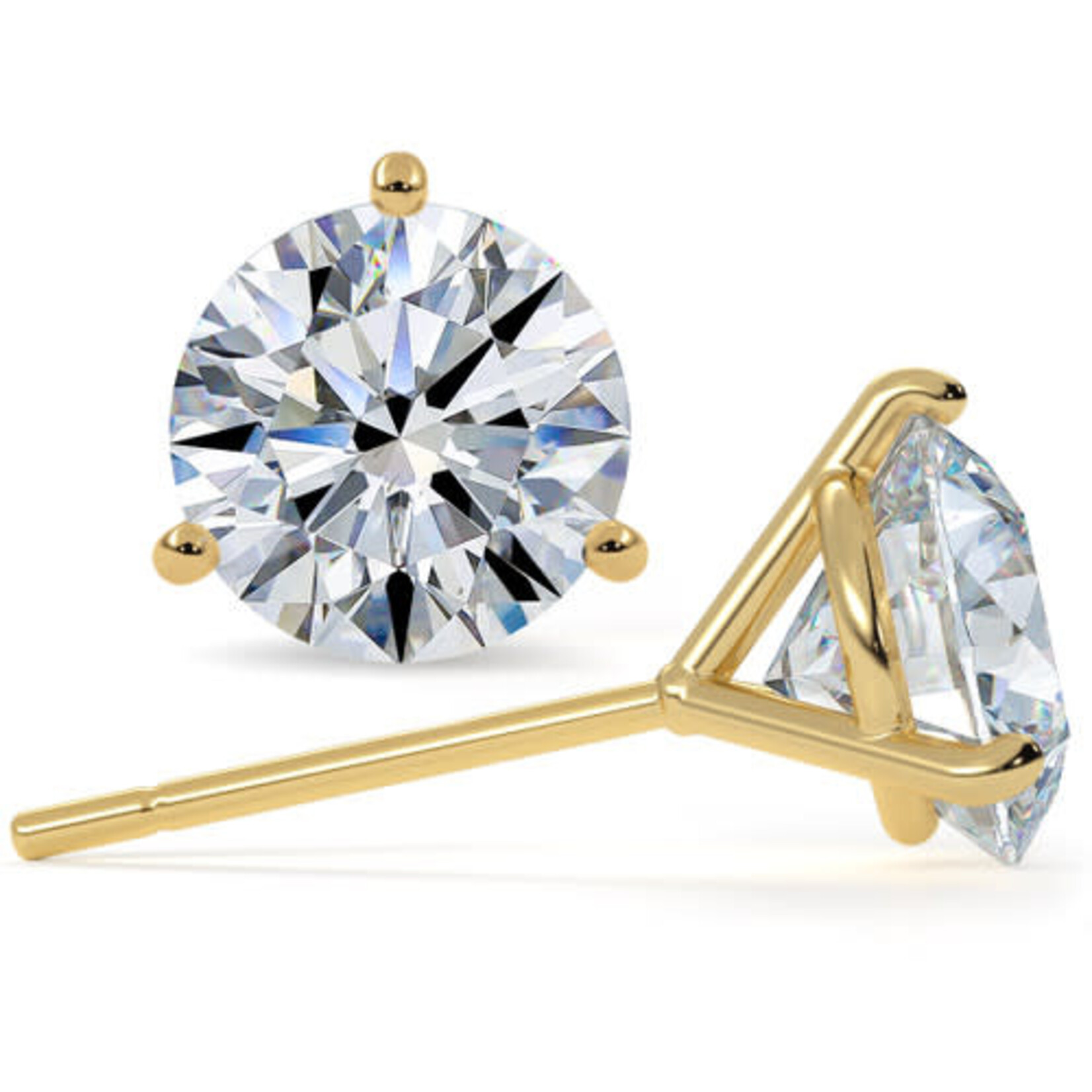 14K White Gold 3/4 Carat Lab Grown Diamond Stud Earrings