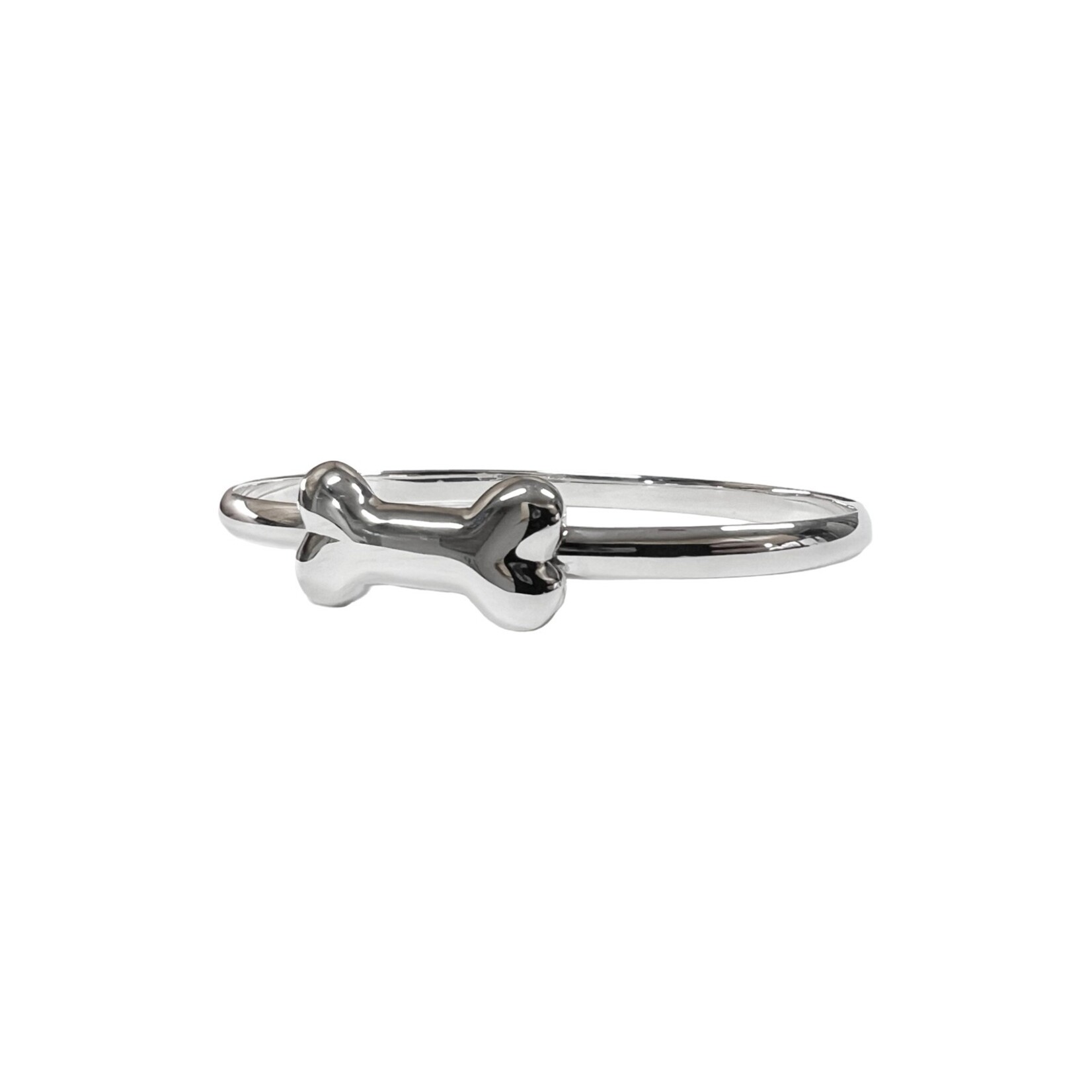 Sterling Silver Dog Bone Bangle Bracelet
