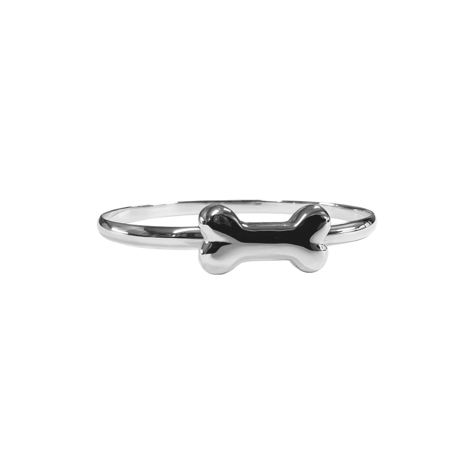 Sterling Silver Dog Bone Bangle Bracelet