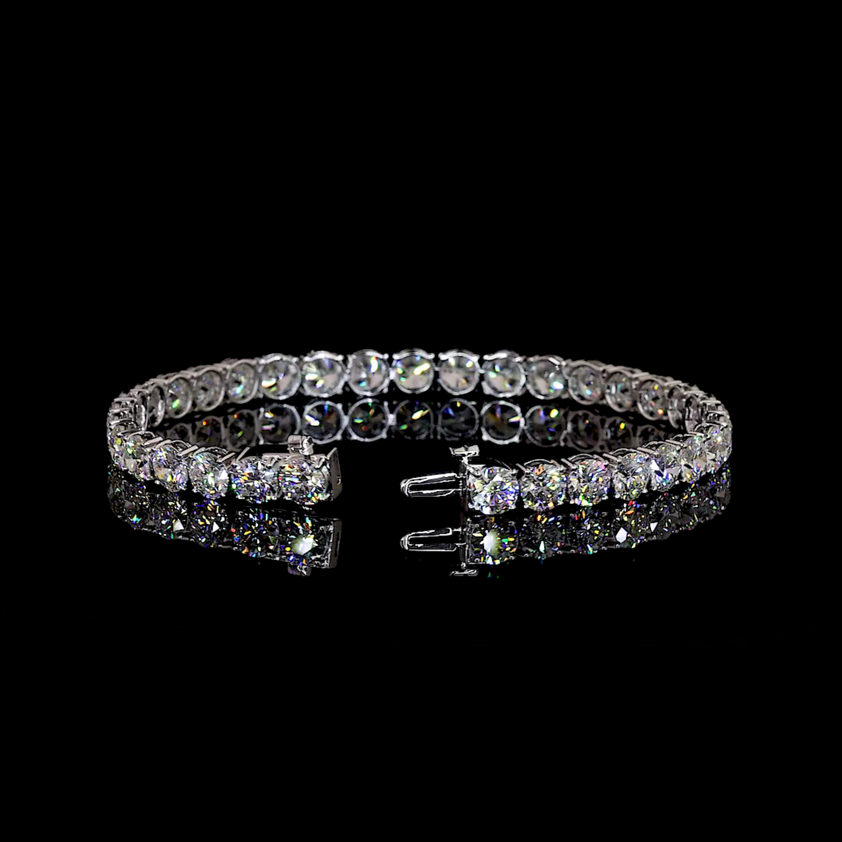 14K White Gold Lab Grown 15 Carat Diamond Tennis Bracelet