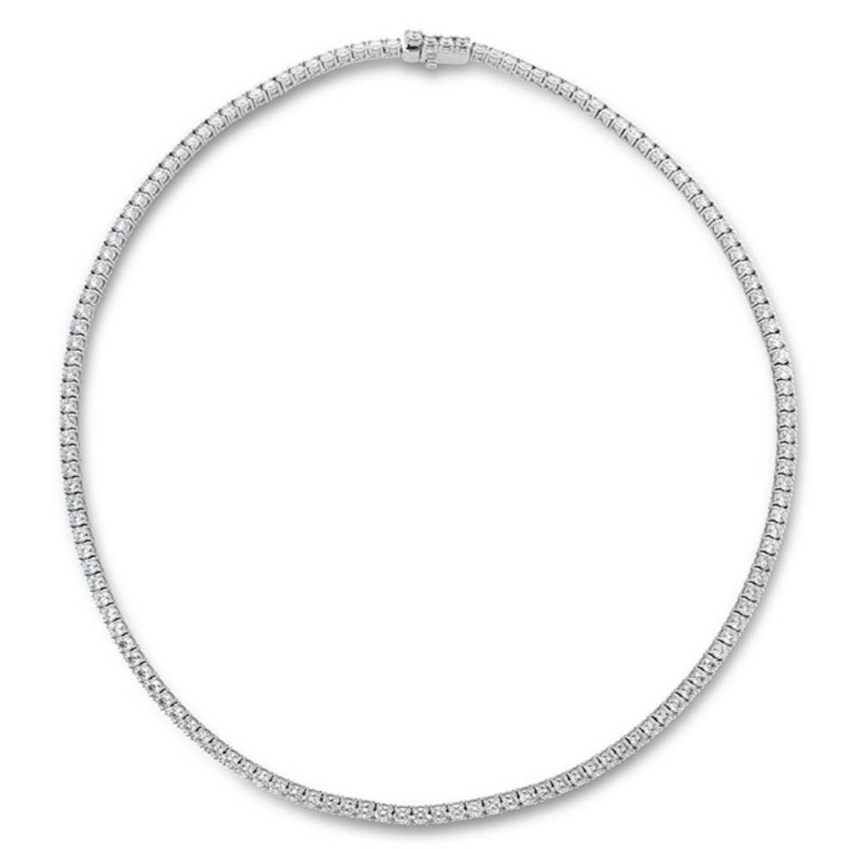 14K White Gold 7 1/3 Carat Lab Diamond Tennis Necklace