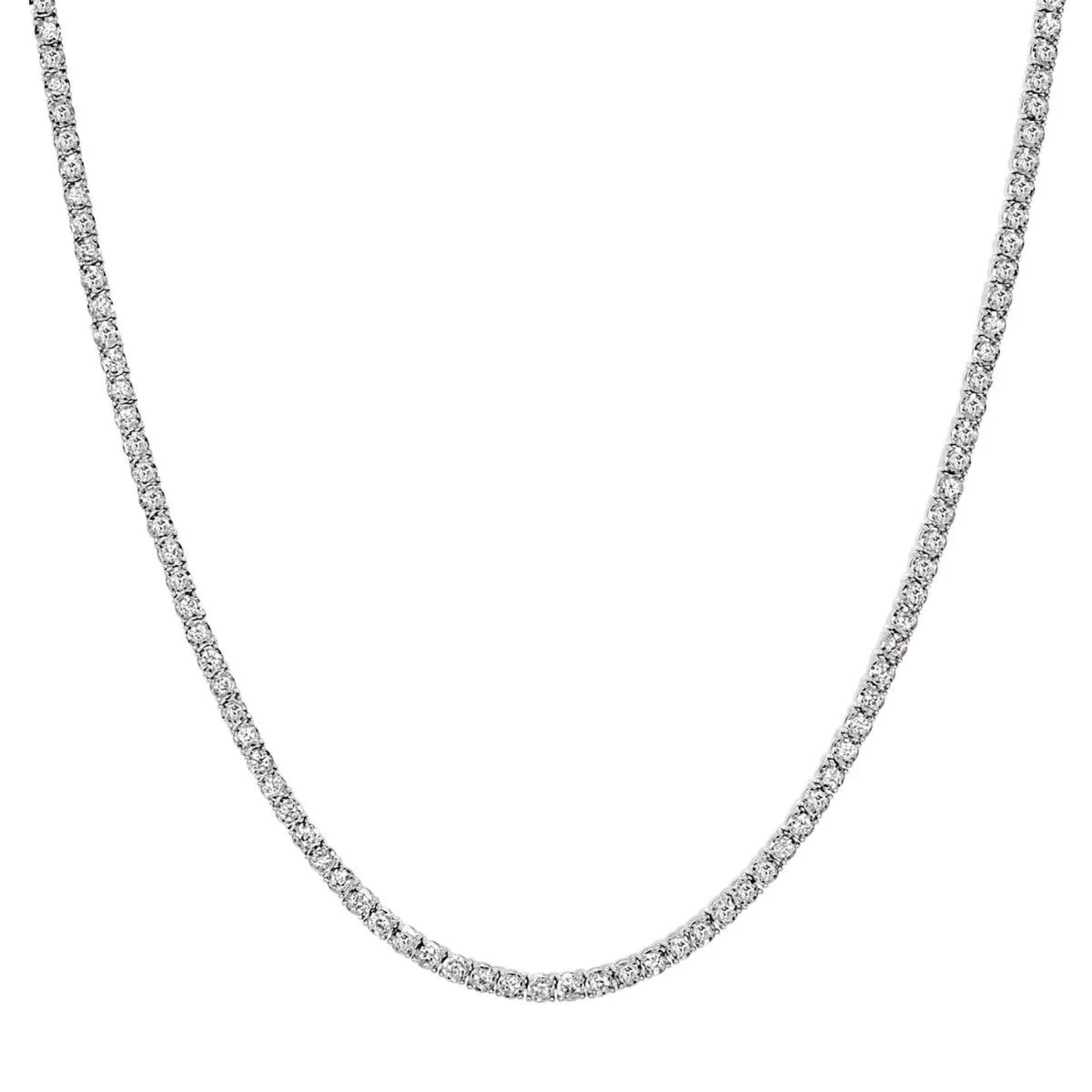 14K White Gold 7 1/3 Carat Lab Diamond Tennis Necklace