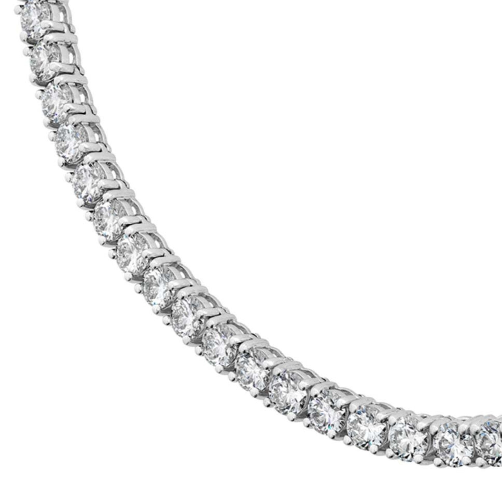 14K White Gold 7 1/3 Carat Lab Diamond Tennis Necklace