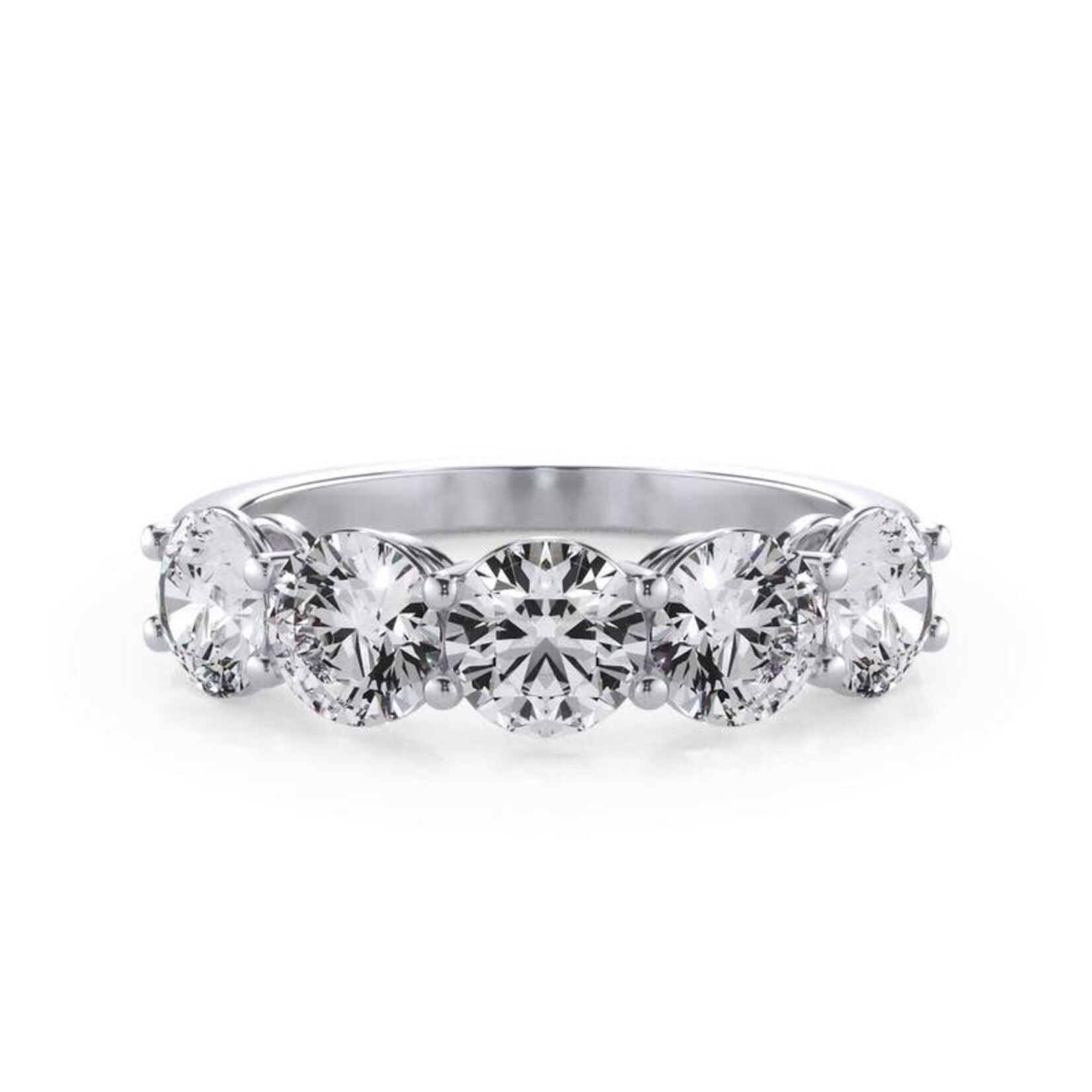 14K White Gold 1 3/4 Carat Lab Diamond 5 Stone Band