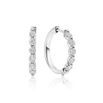 14K White Gold 1 Carat Lab Diamond Medium Round Hoops