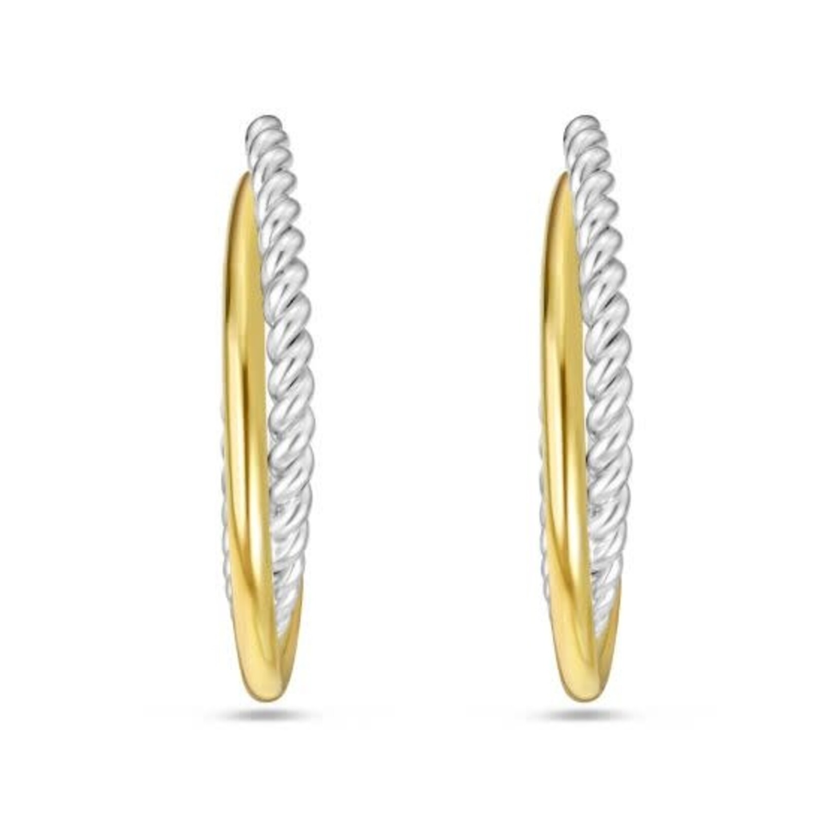 Sterling Silver & 18K Gold Traverso Hoop Earrings