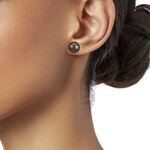 Sterling Silver Freshwater Peacock Pearl Stud Earrings