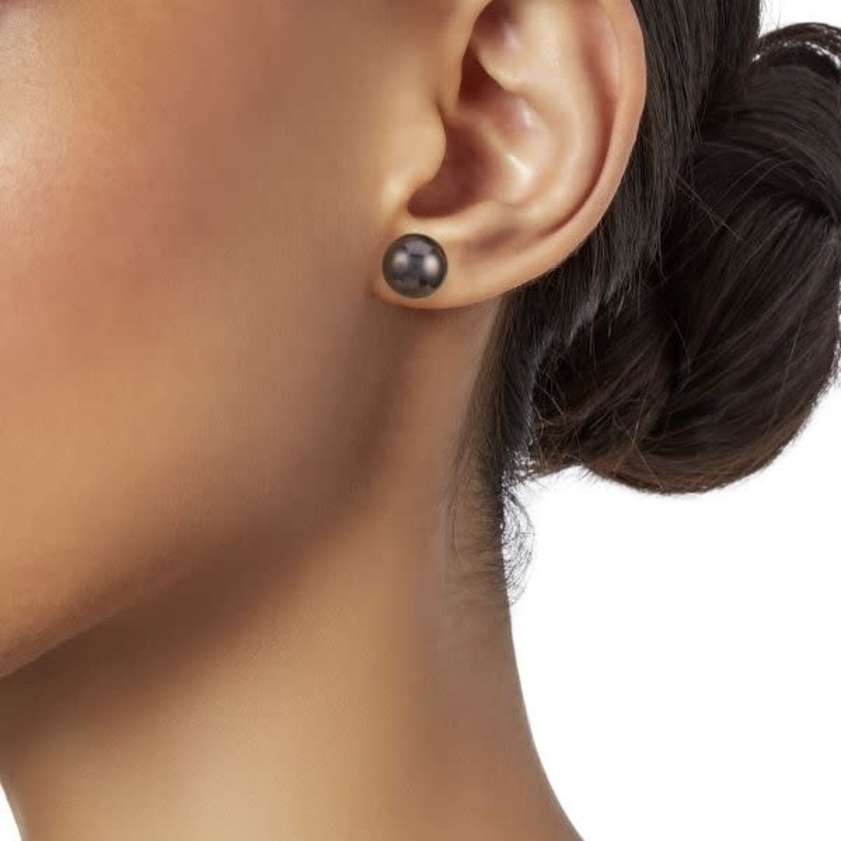 Sterling Silver Freshwater Peacock Pearl Stud Earrings