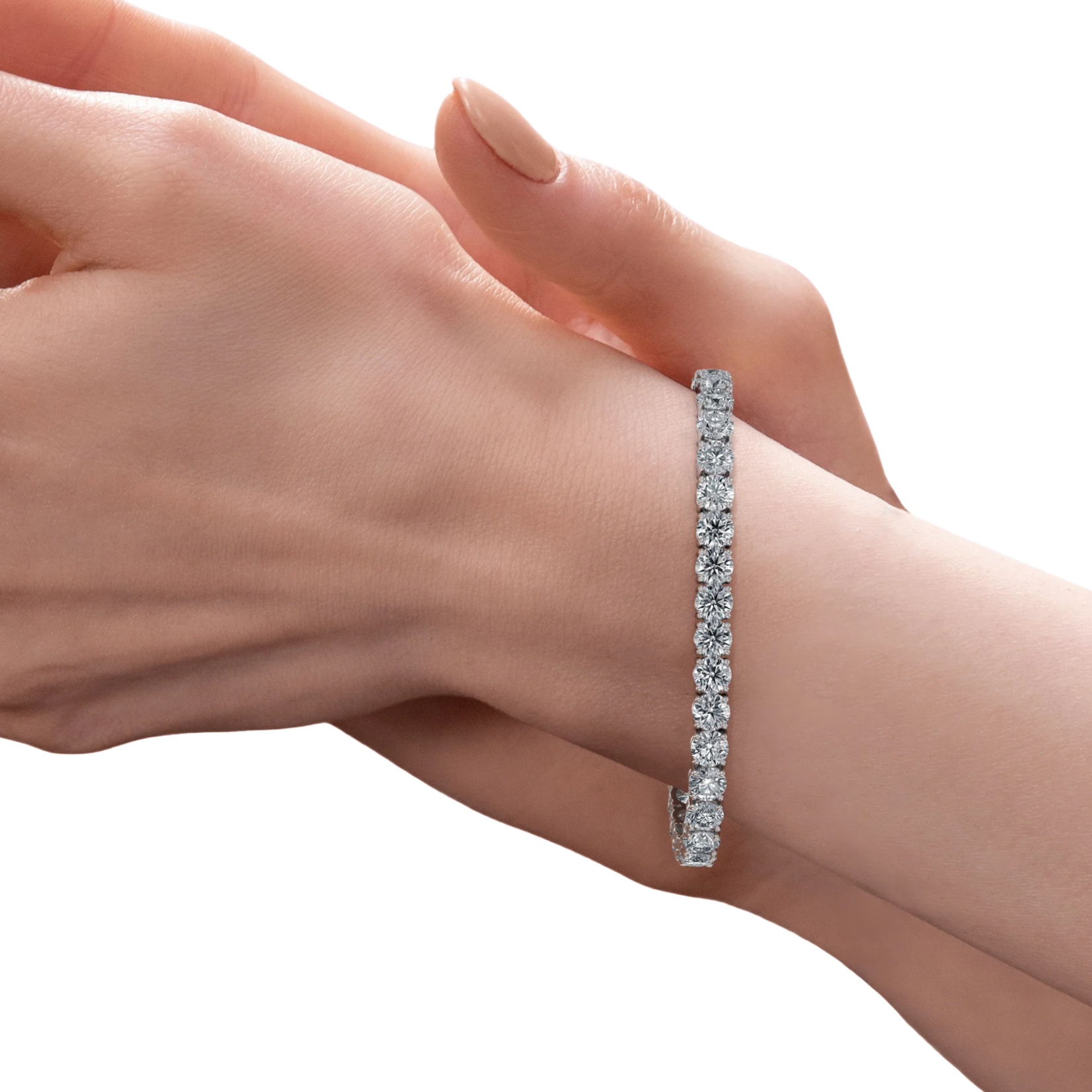 14K White Gold Lab Grown 7 Carat Diamond Tennis Bracelet