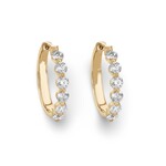 14K Yellow Gold 1 Carat Lab Diamond Medium Round Hoops