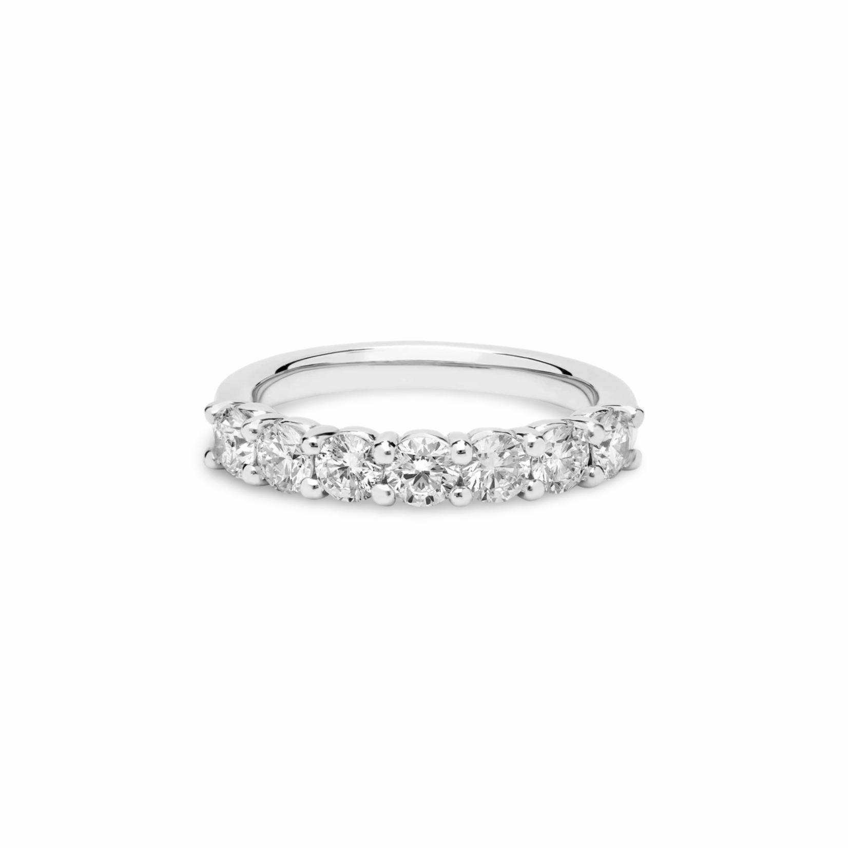 14K White Gold 3/4 Carat Lab Diamond 7 Stone Band