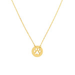 14K Yellow Gold Cutout Paw Mini Disc Pendant