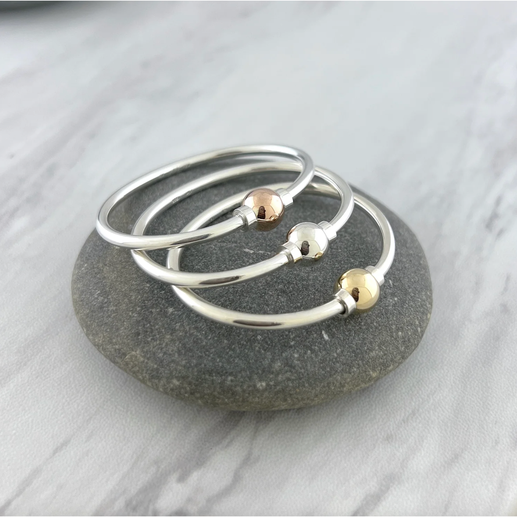 Sterling Silver 14KY Gold Baby Cape Cod Bracelet