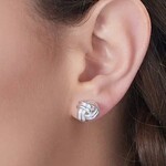 Sterling Silver Love Knot Stud Earrings