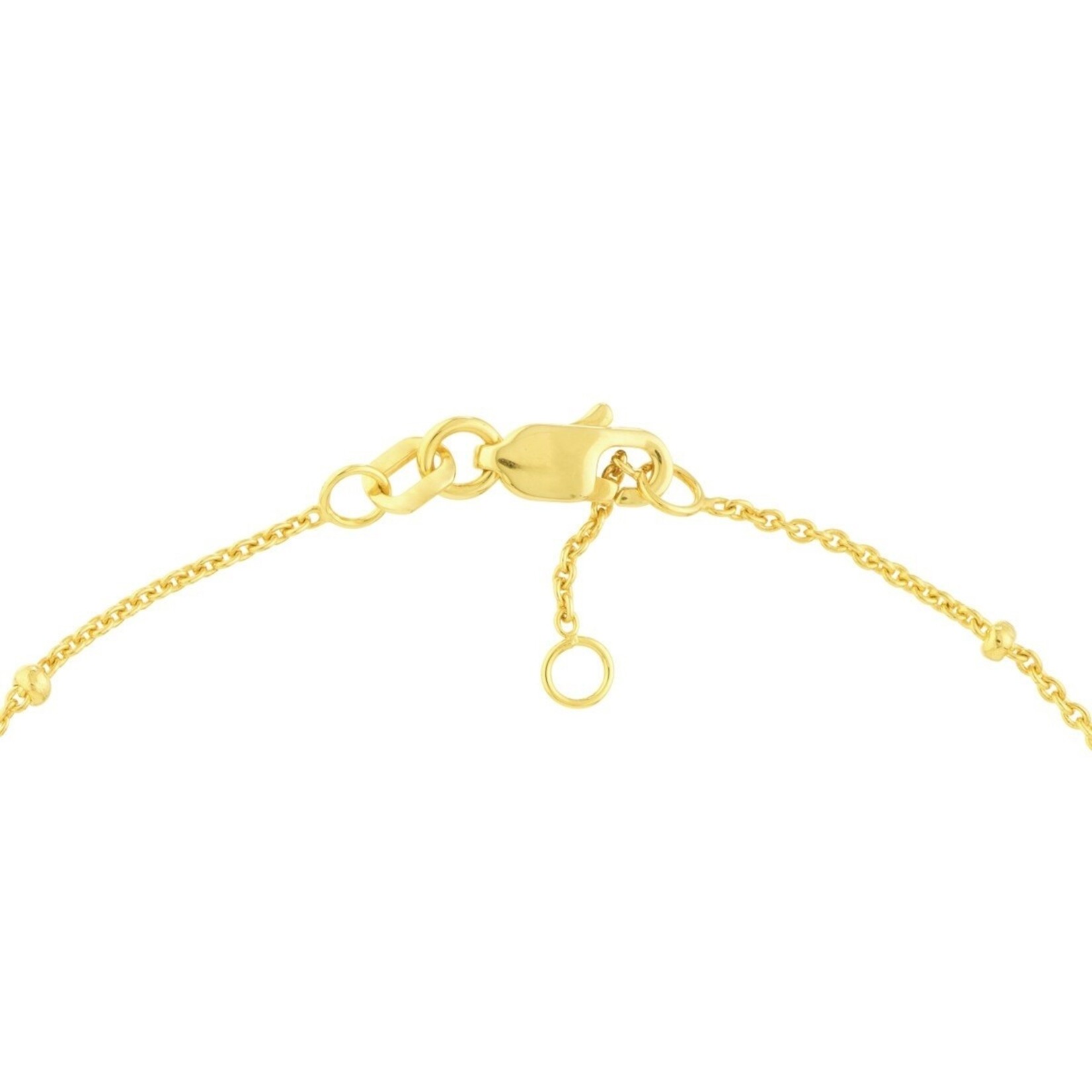 14K Yellow Gold Star Diamond Bezel and Beaded Bracelet