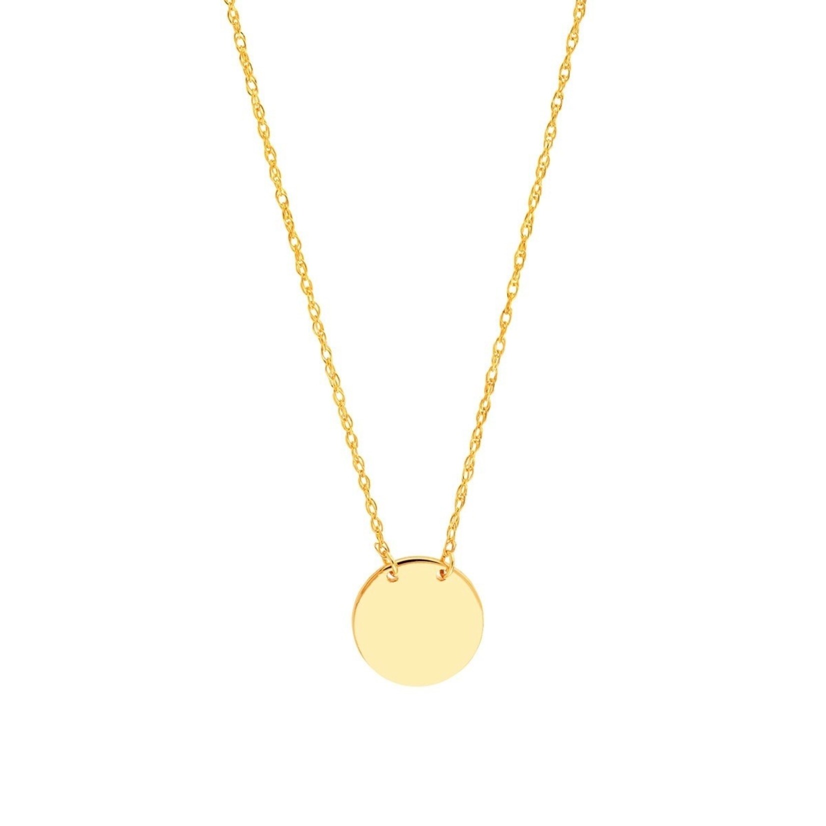 14K Yellow Gold Small Disc Necklace