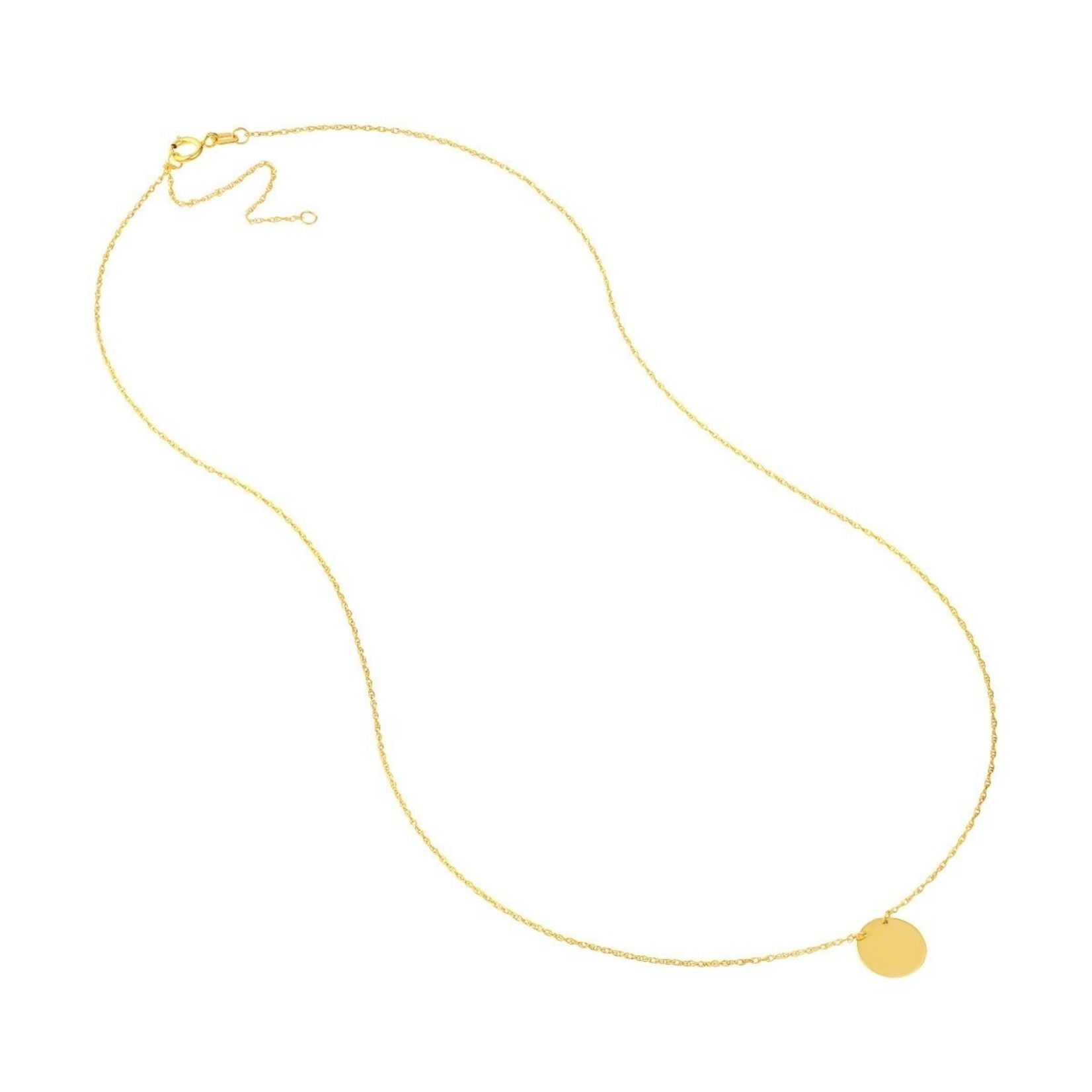 14K Yellow Gold Small Disc Necklace