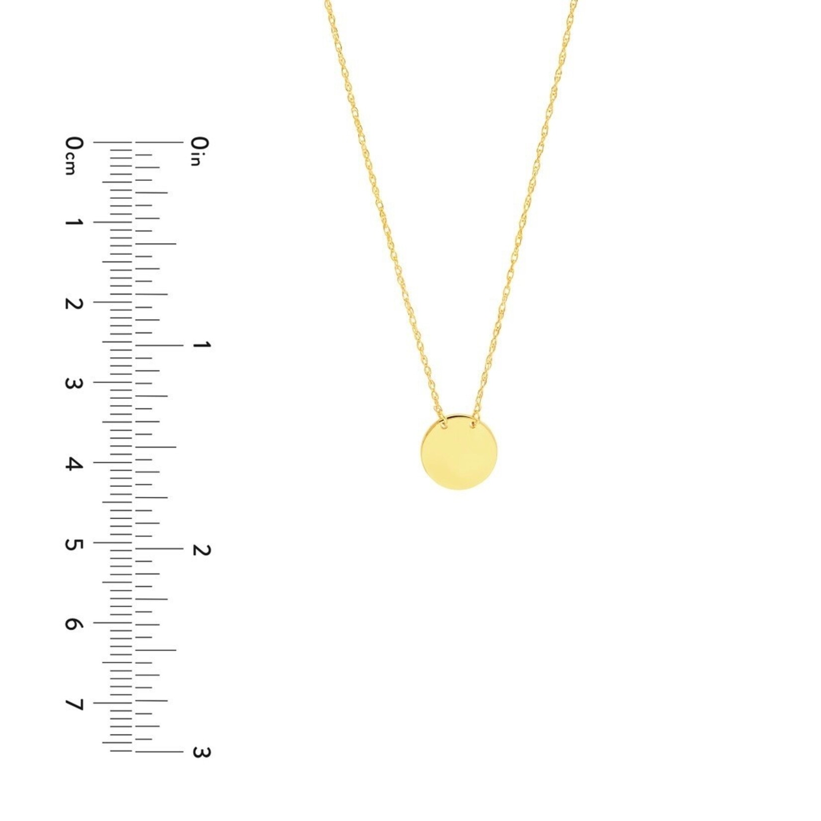 14K Yellow Gold Small Disc Necklace