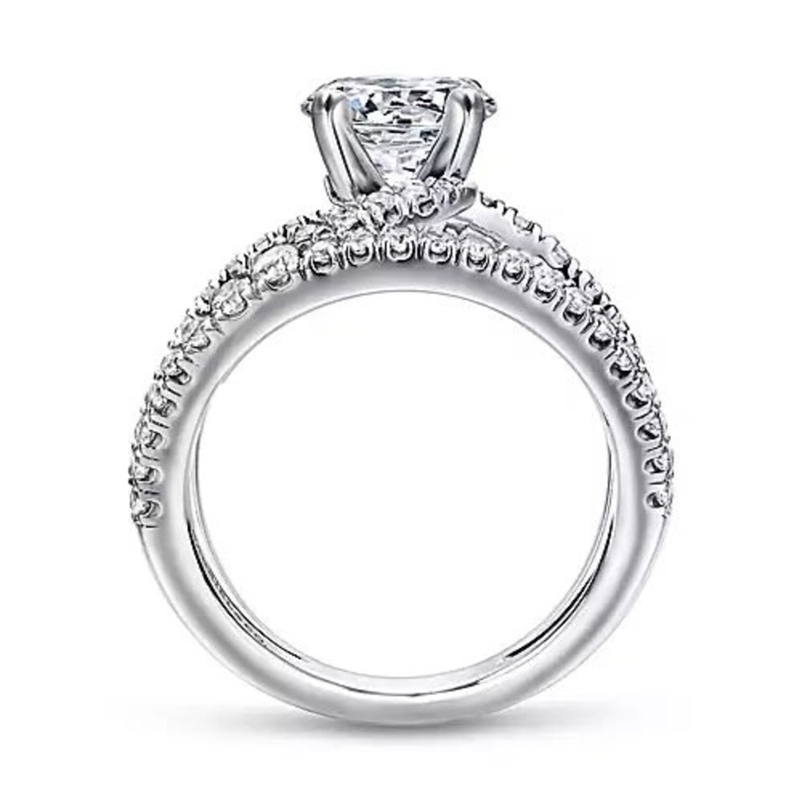 14K White Gold Nova Abstract Diamond Ring by Gabriel & Co.