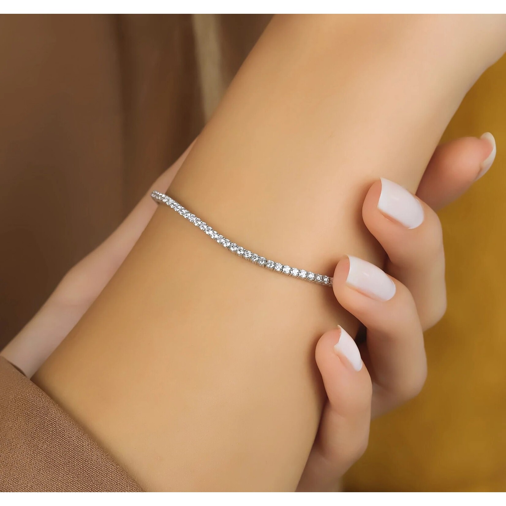 14K White Gold 1 1/4 Carat Diamond Tennis Bracelet