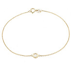 14K Yellow Gold Diamond Bezel Solitaire Bracelet