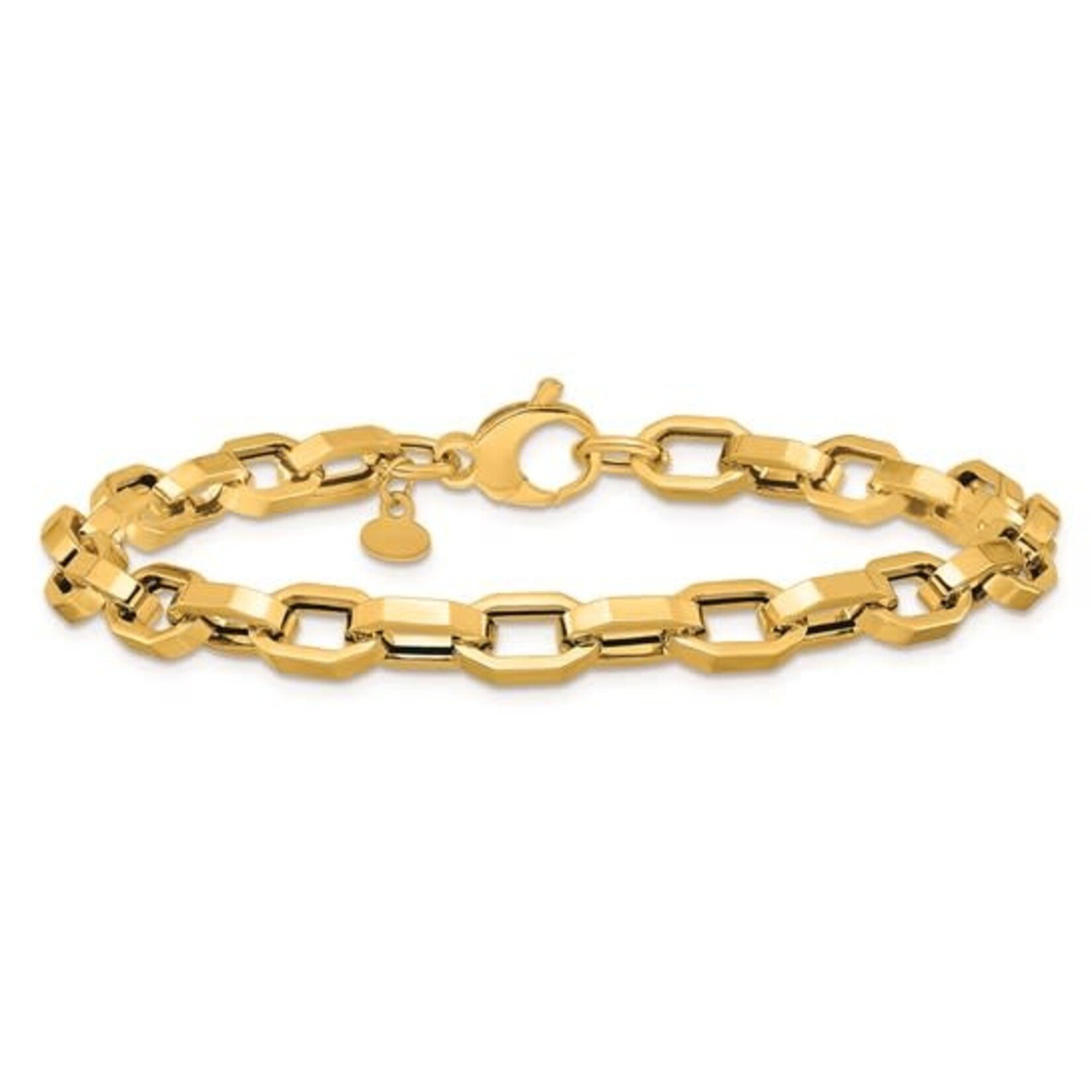14K Yellow Gold Hexagonal Faceted Link Bracelet