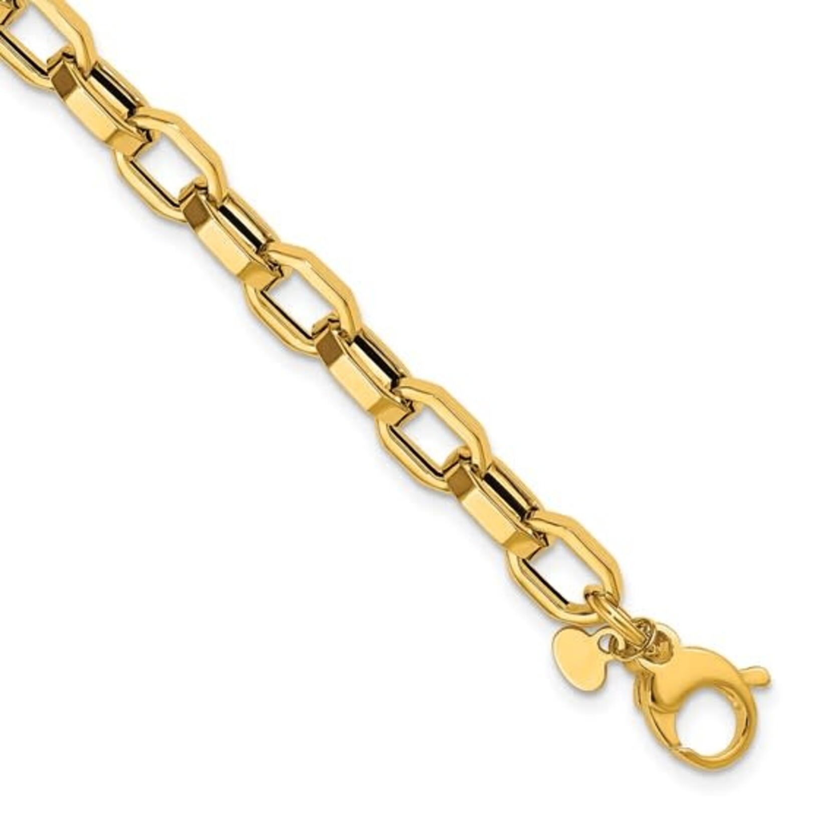 14K Yellow Gold Hexagonal Faceted Link Bracelet