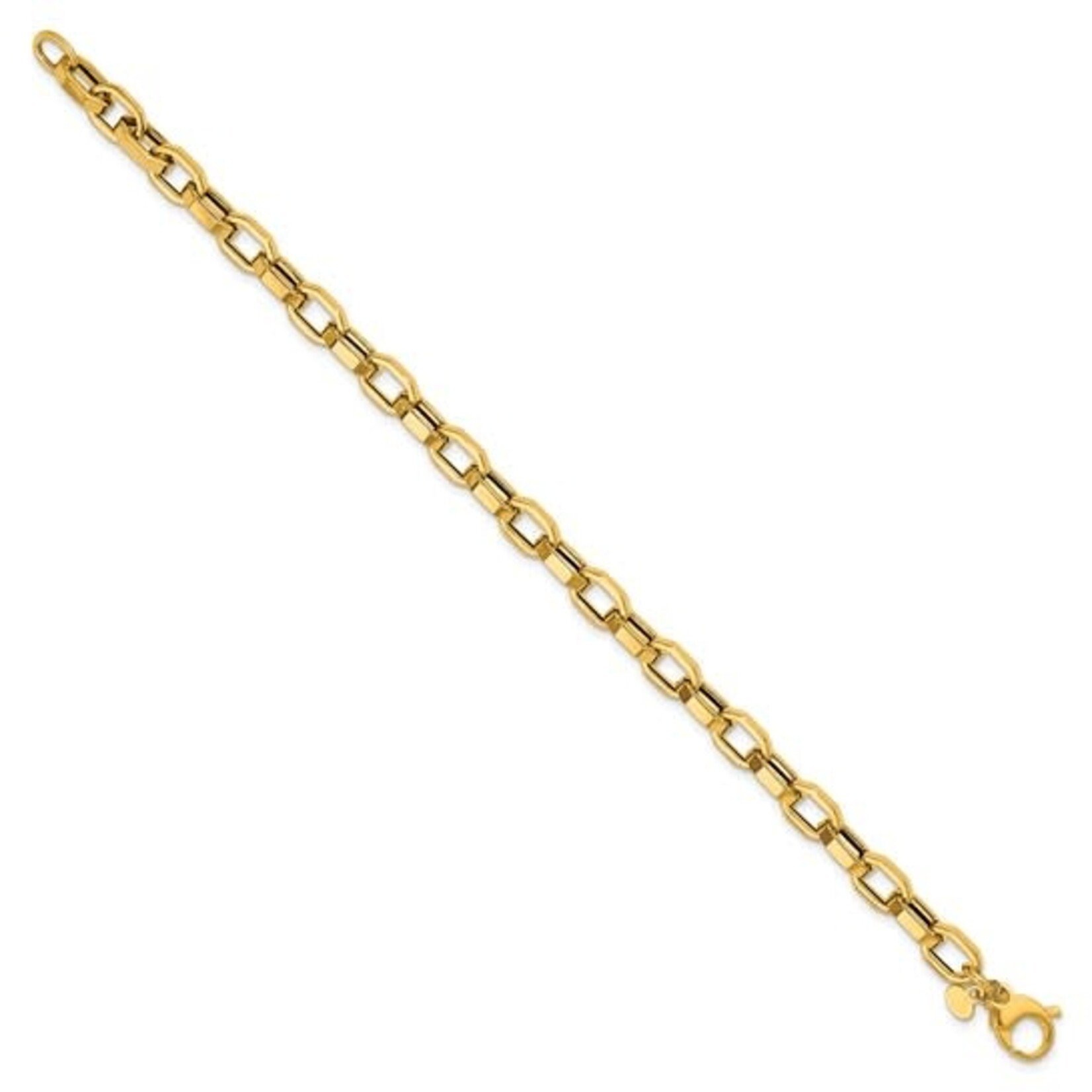 14K Yellow Gold Hexagonal Faceted Link Bracelet