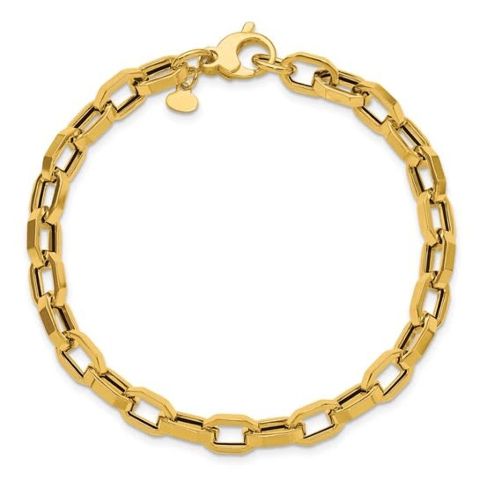 14K Yellow Gold Hexagonal Faceted Link Bracelet
