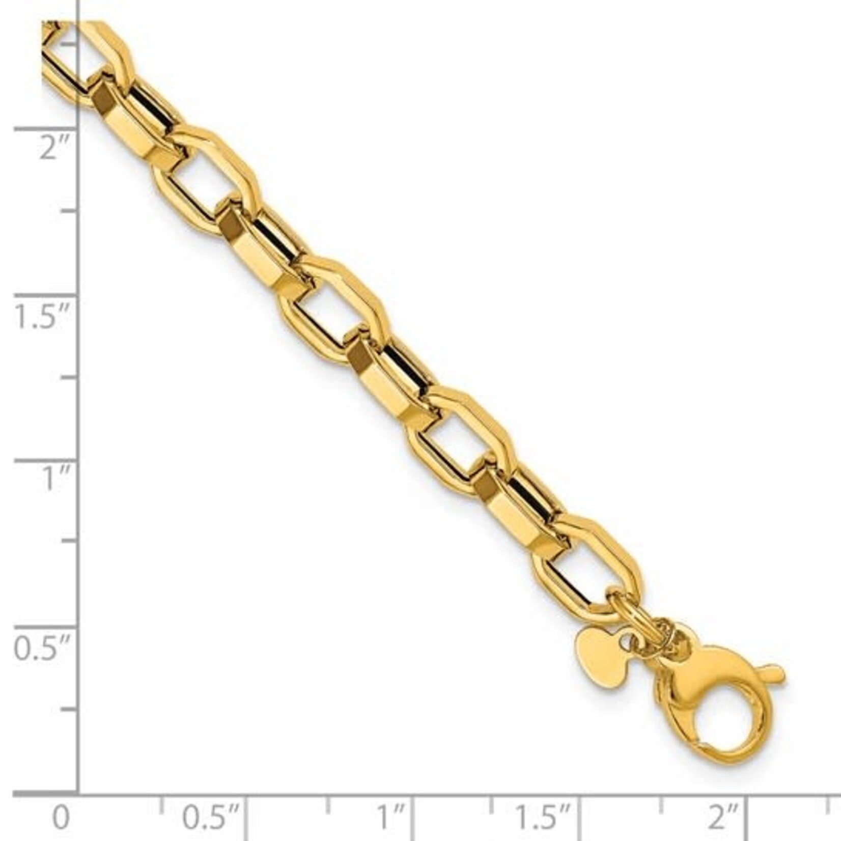14K Yellow Gold Hexagonal Faceted Link Bracelet