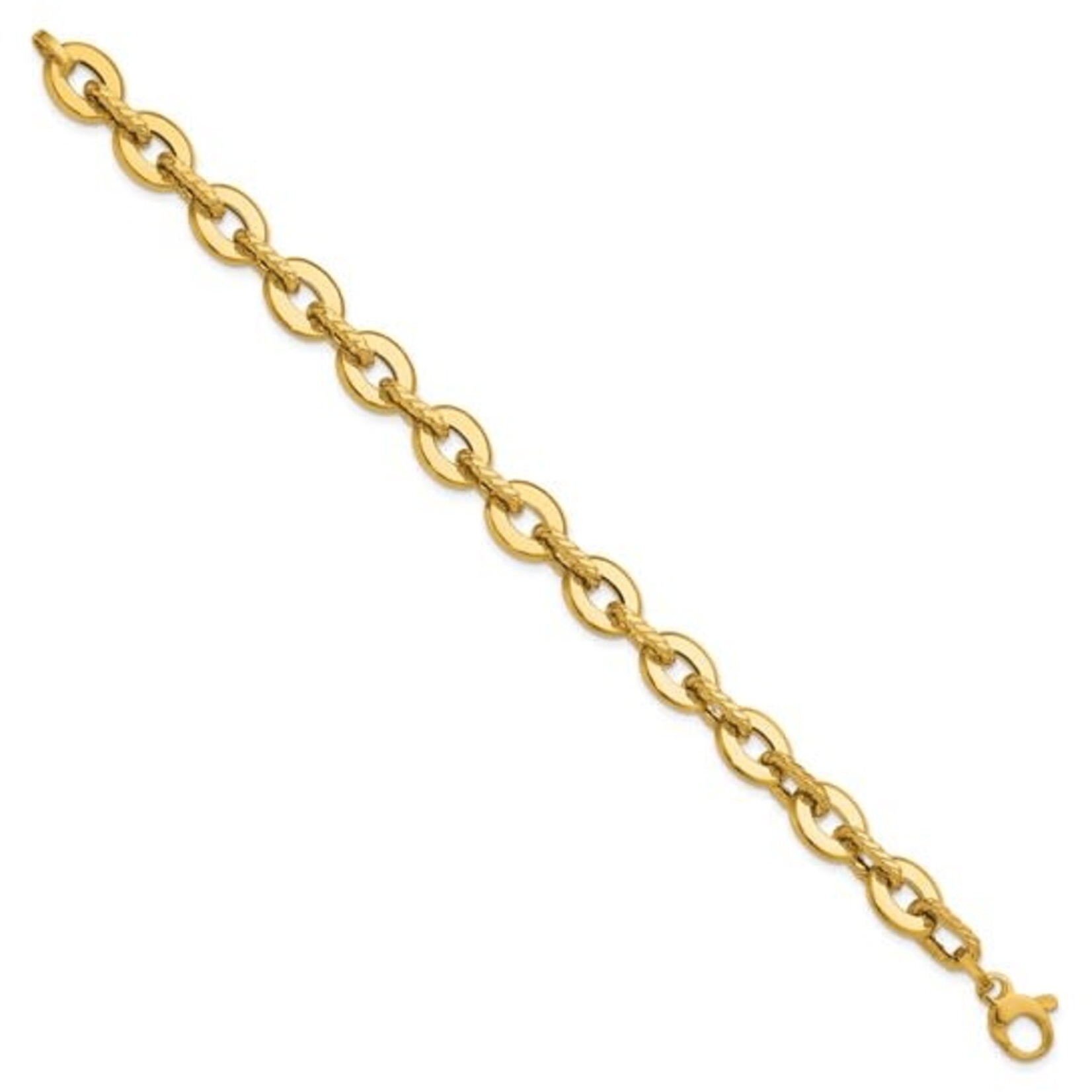 14K Yellow Gold Oval Cable Link Bracelet