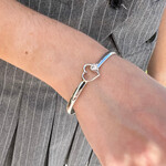 Sterling Silver Double Heart Bangle