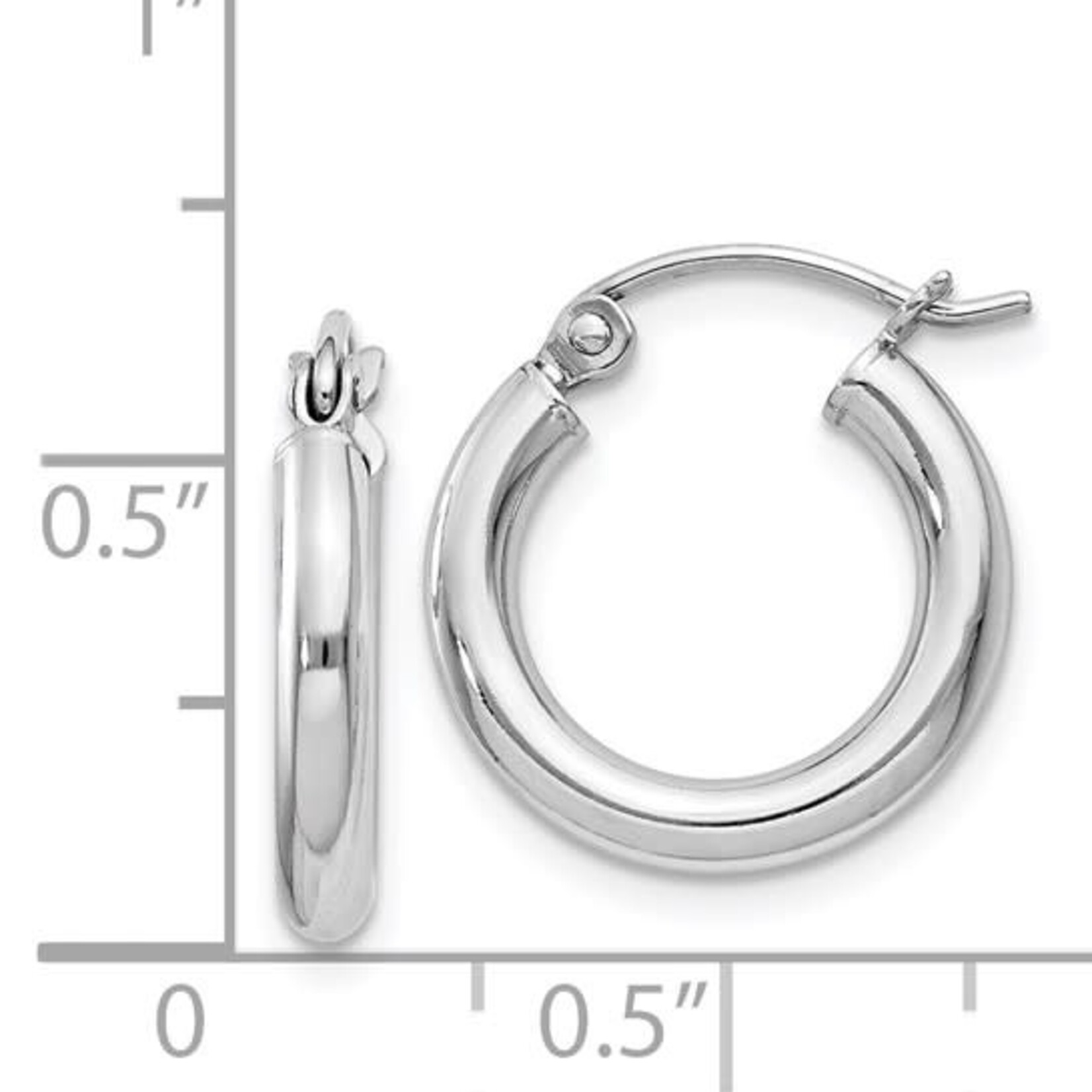 Sterling Silver Small Round Tube Hoop Earrings