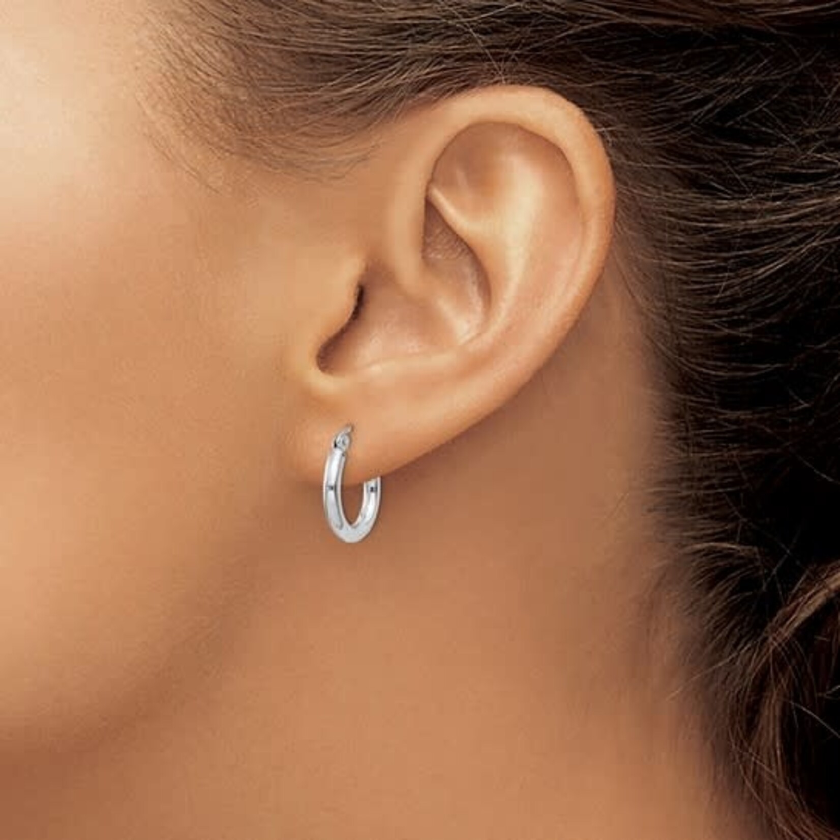 Sterling Silver Small Round Tube Hoop Earrings