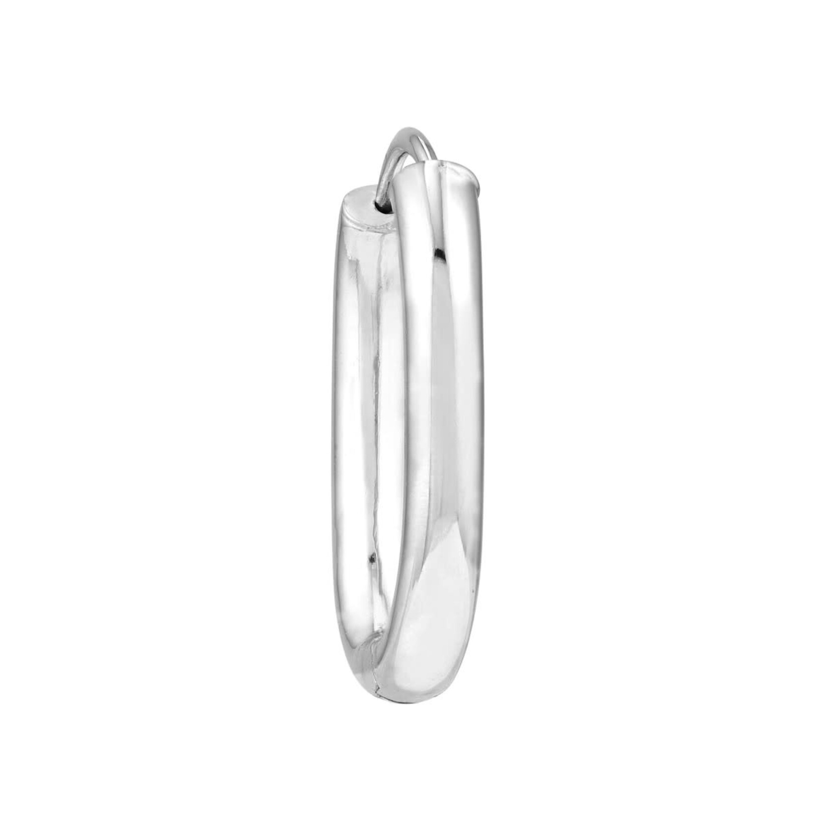 Sterling Silver Solid Oval Hoop Earrings