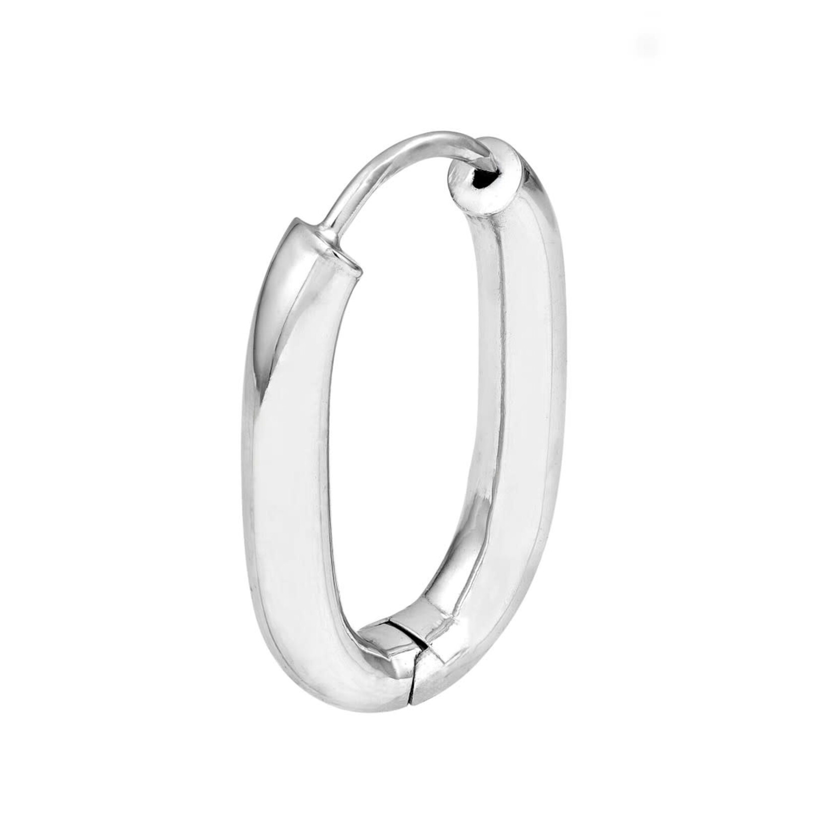 Sterling Silver Solid Oval Hoop Earrings