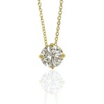 14K Yellow Gold 1 Carat Floating Diamond Solitaire Pendant