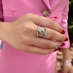 14K White Gold Nova Abstract Diamond Ring by Gabriel & Co.