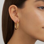 14K Yellow Gold Classic Hoop Earrings