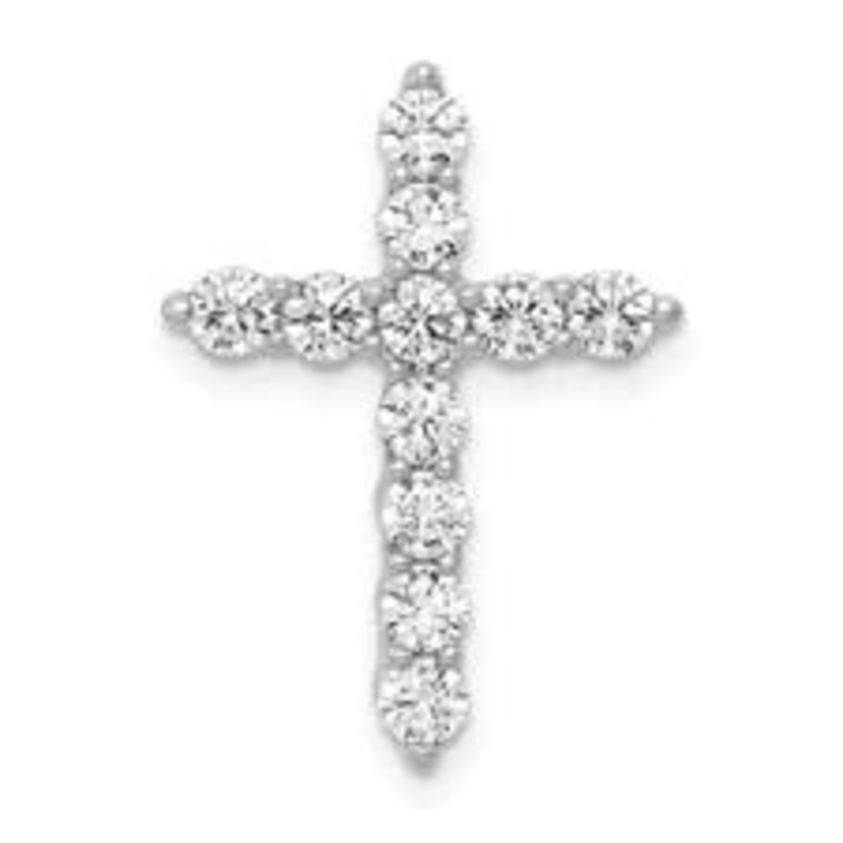 14K White Gold Medium 3/4 Carat Diamond Cross