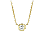 14K Yellow Gold Diamond Bezel Pendant