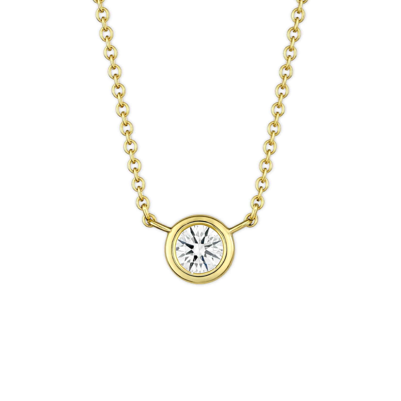14K Yellow Gold Diamond Bezel Pendant