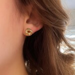 14K Yellow Gold Braided Love Knot Stud Earrings