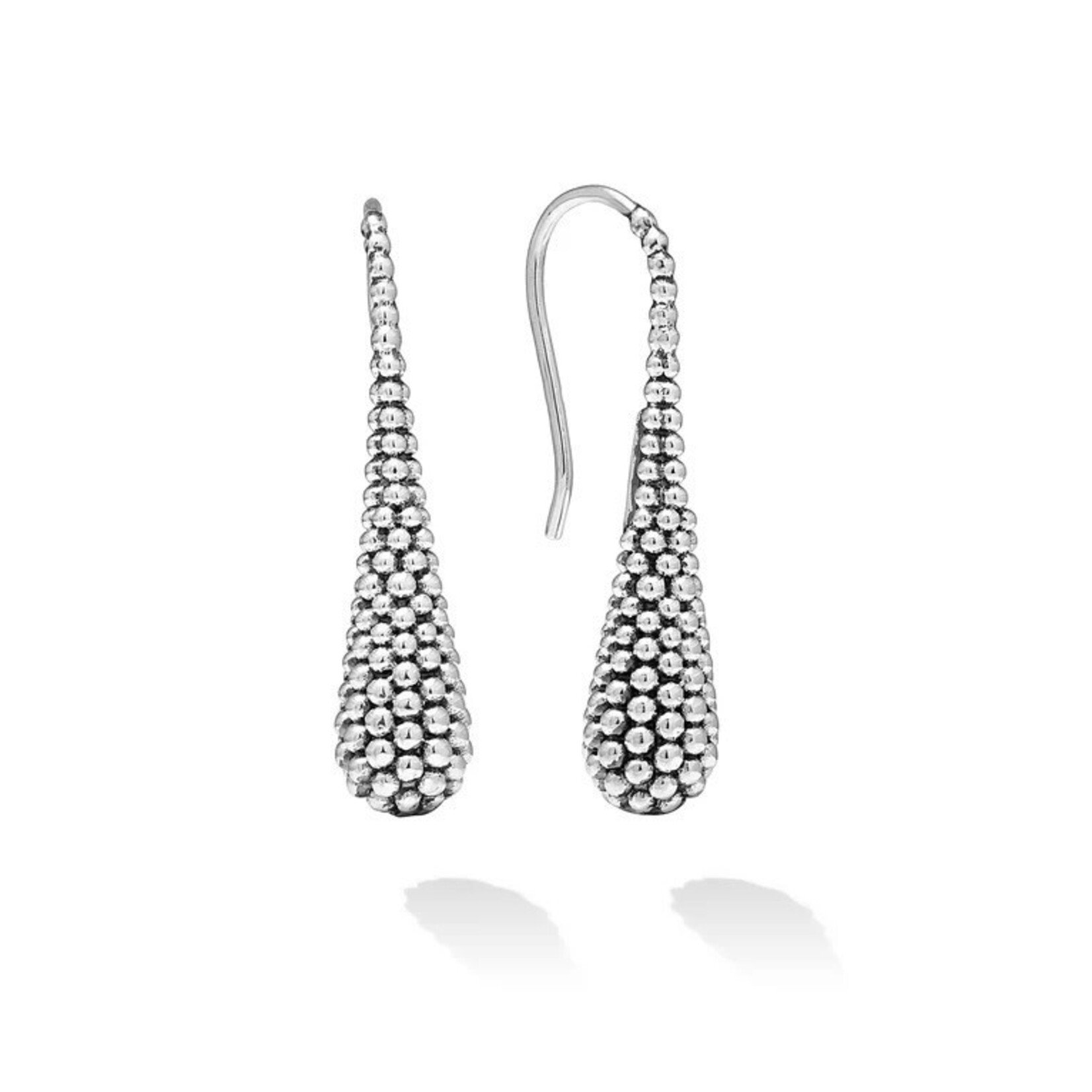 Sterling Silver Beaded Tear Drop Lagos Earrings