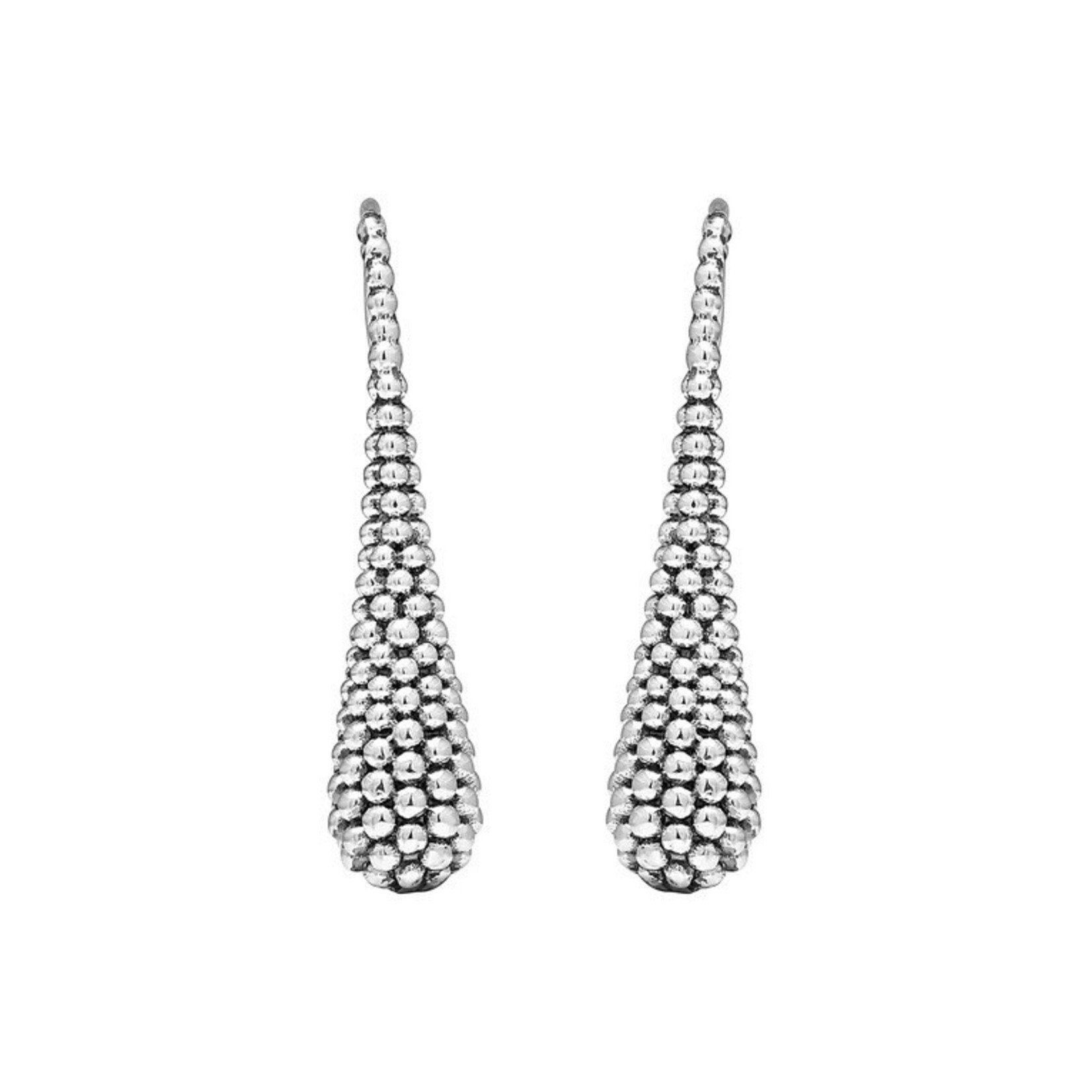 Sterling Silver Beaded Tear Drop Lagos Earrings