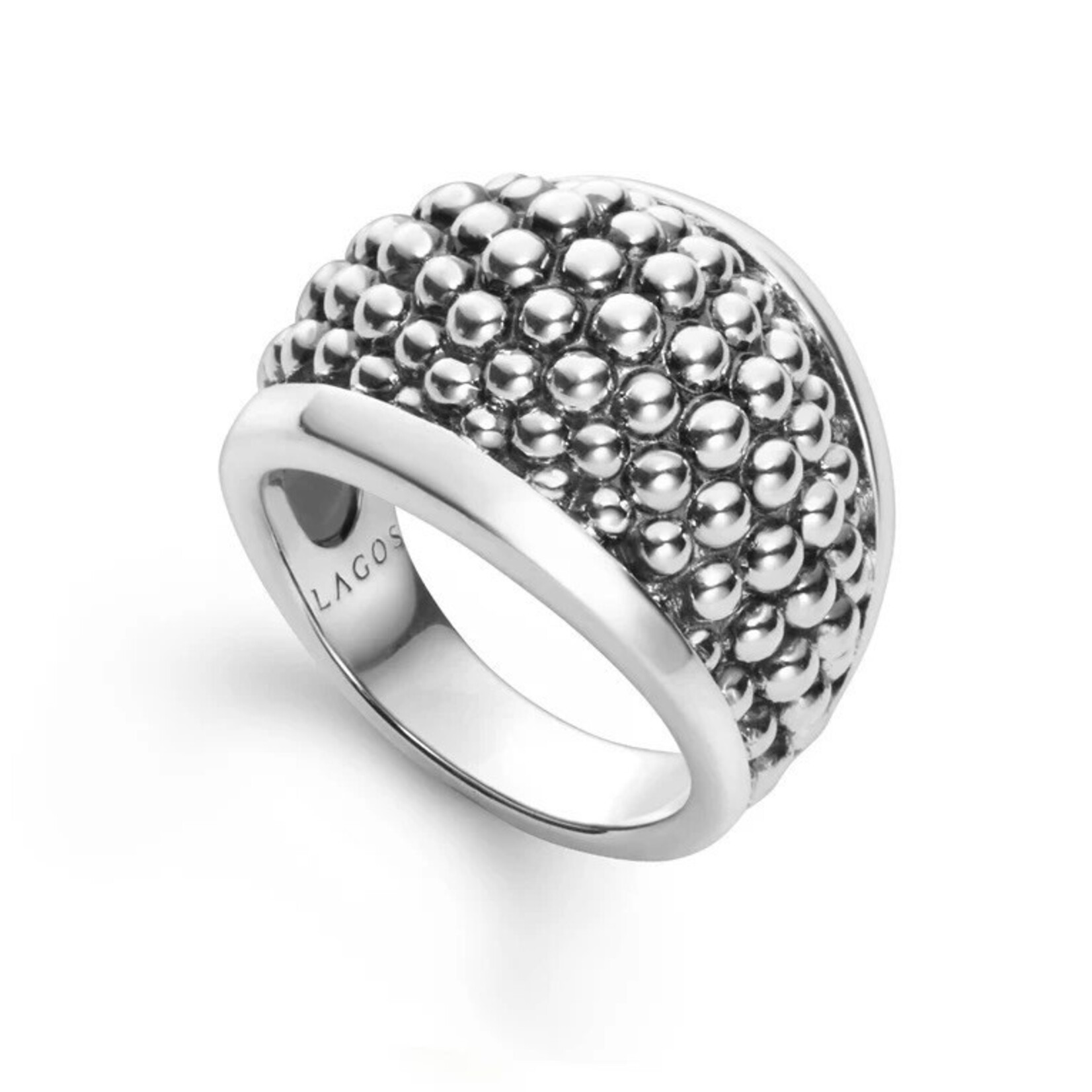 Sterling Silver Lagos Caviar Domed Ring