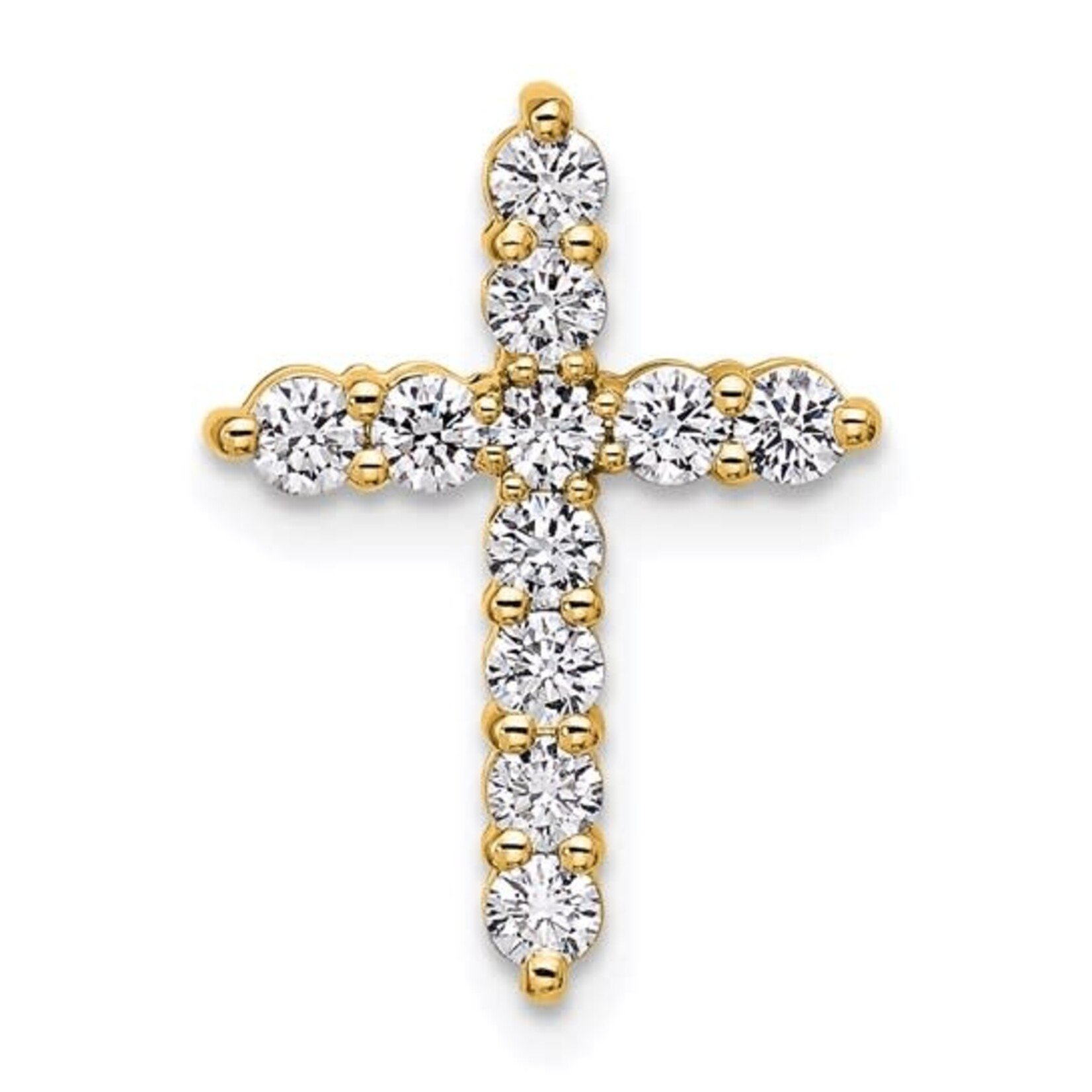 14K Yellow Gold 1/2 Carat Medium Diamond Cross
