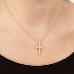 14K Yellow Gold 1/2 Carat Medium Diamond Cross