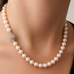 Akoya Pearl Strand with 1.50 Carat Diamond Ball Clasp