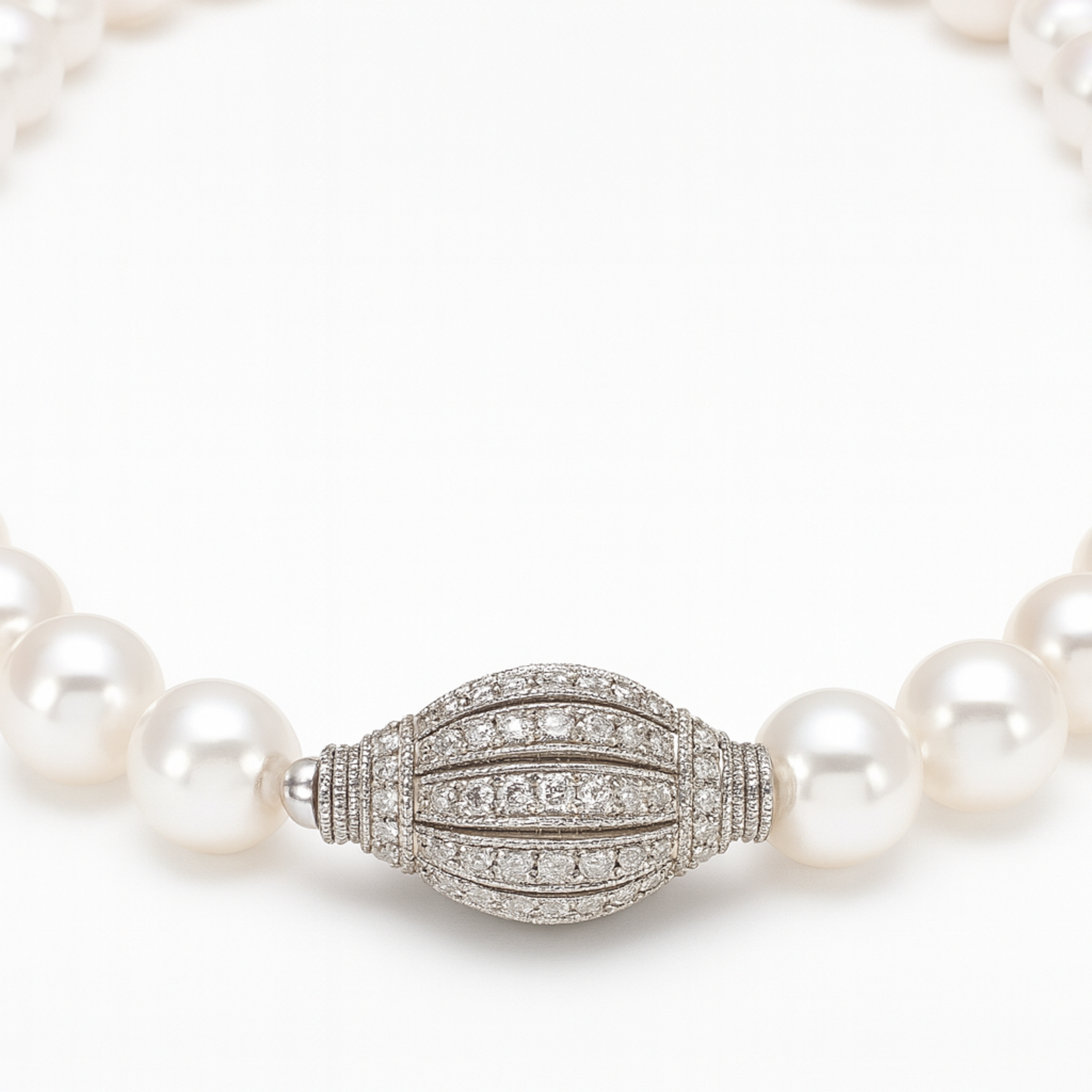 Akoya Pearl Strand with 1.50 Carat Diamond Ball Clasp